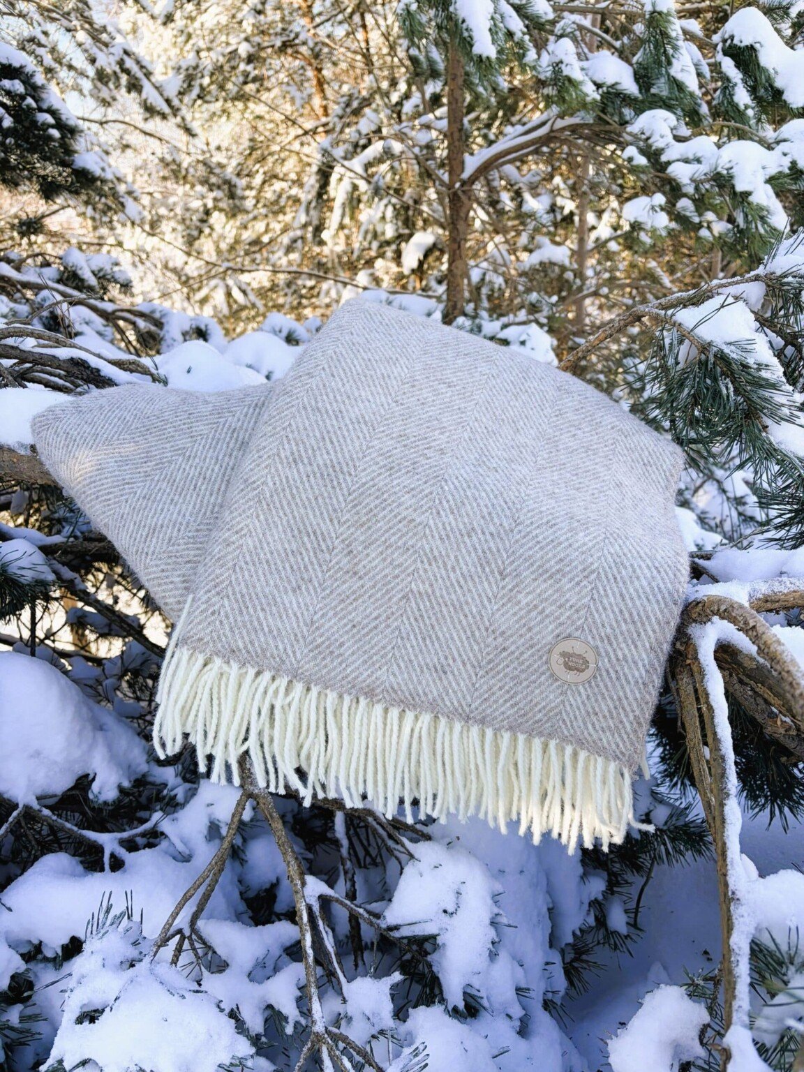 Natūralios vilnos pledas. SMĖLIO KOPŲ ŠILUMA